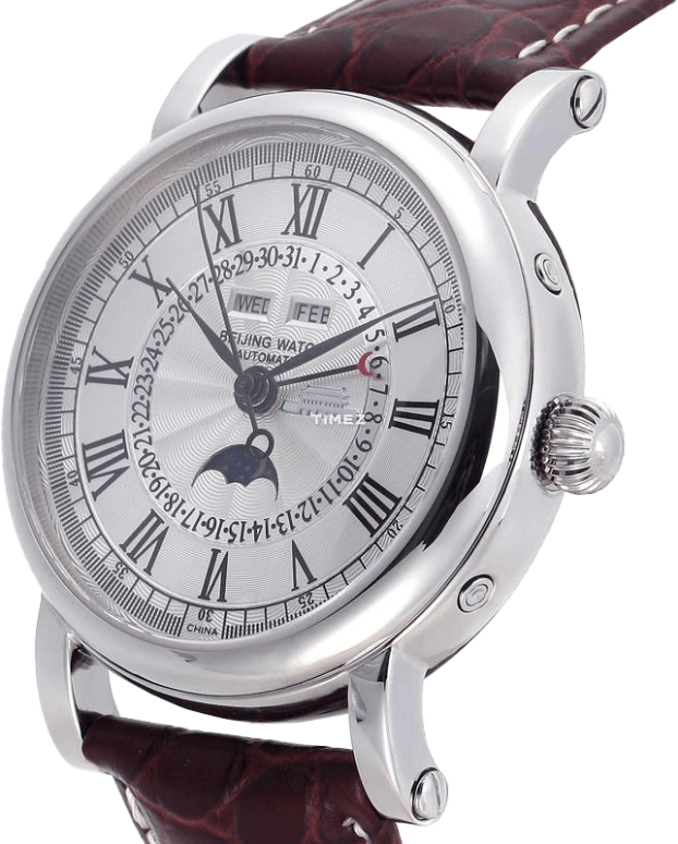 Beijing Watch,Mechanical 40mm,40mm,Stainless Steel,White,Automatic,Moonphase,Month,Date,Day,Sapphire,Round,B054200902S