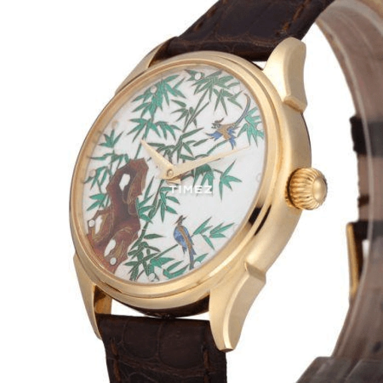 Beijing Watch,Enamel 38mm,38mm,Yellow Gold,White,Green,Handwound,Sapphire,Crystal Glass,Round,BF015200825Y