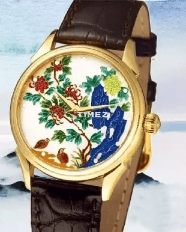 Beijing Watch,Enamel 38mm,38mm,Yellow Gold,Multi-Color,Handwound,Sapphire,Crystal Glass,BF015200826Y