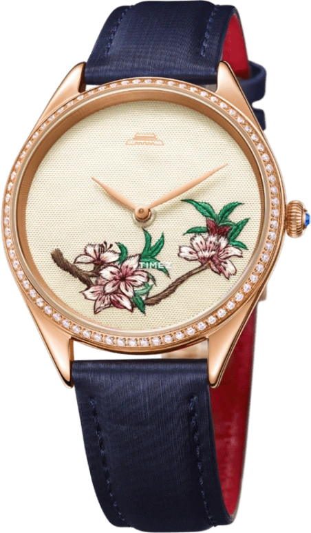 Beijing Watch,Silk Whisper 38mm,38mm,Stainless Steel,Rose Gold,White,Quartz,Sapphire,Crystal Glass,Round,BL110002