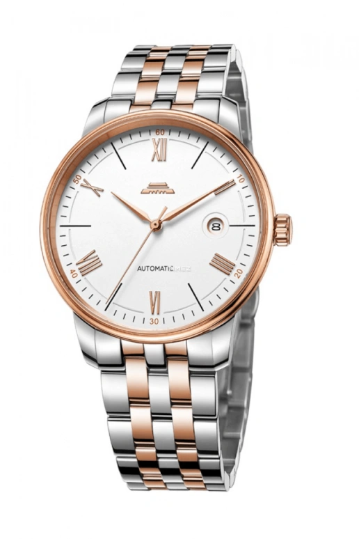 Beijing Watch,Architectural 41mm,41mm,Stainless Steel,Rose Gold,White,Automatic,Day,Sapphire,BG030019