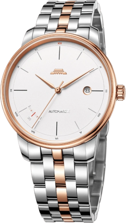 Beijing Watch,Architectural 41mm,41mm,Stainless Steel,Rose Gold,White,Automatic,Day,Sapphire,BG030016