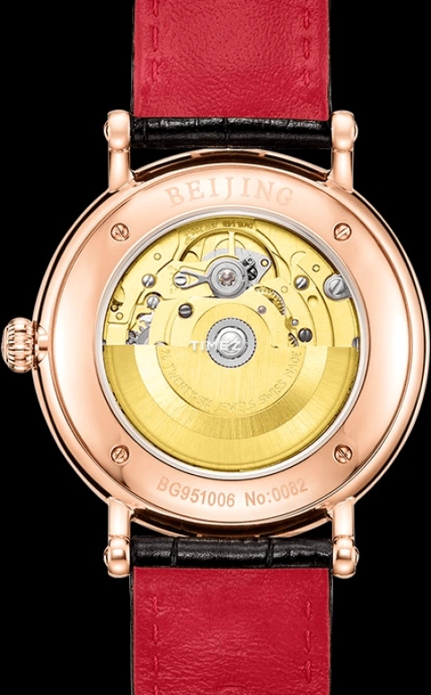 Beijing Watch,Oriental Culture 40mm,40mm,Stainless Steel,Rose Gold,Black,Automatic,Day,Sapphire,BG951005