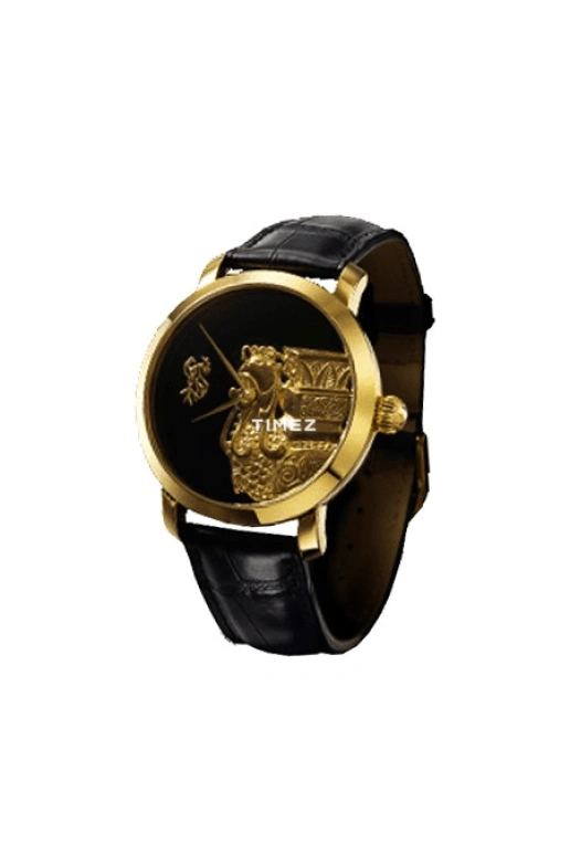 Beijing Watch,Enamel 40mm,40mm,Yellow Gold,Black,Handwound,Sapphire,Crystal Glass,Round,BF019200910Y