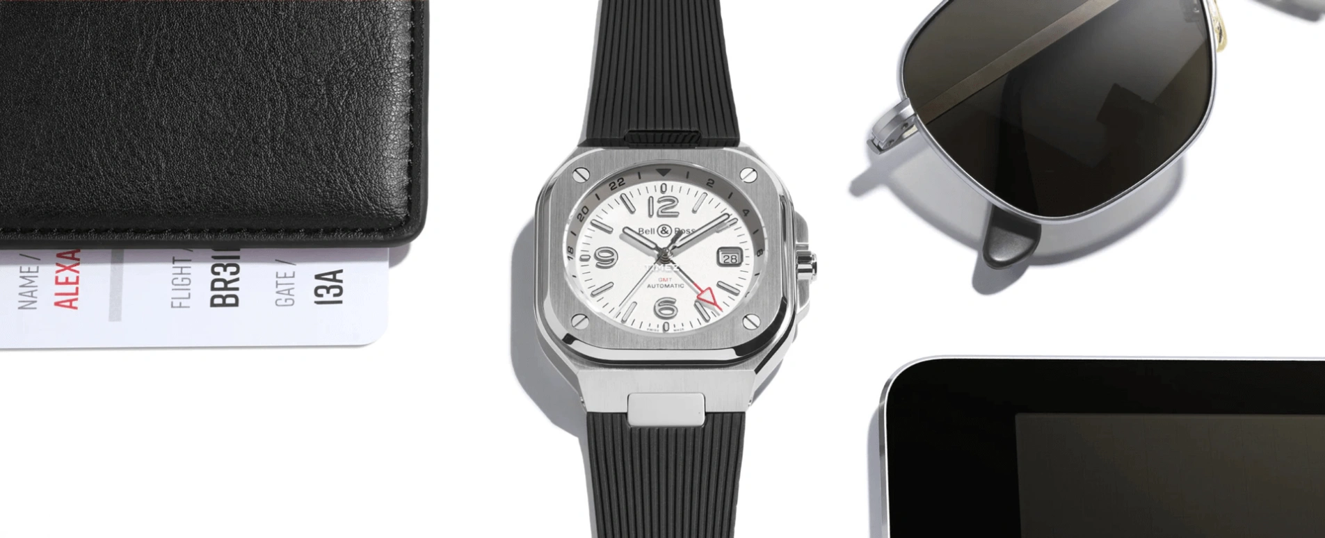Bell & Ross,Urban 41mm,41mm,Stainless Steel,Silver White,Automatic,Day,Dule Time,BR05G,BR05G-SI-ST/SRB