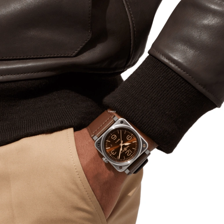 Bell & Ross,BR-03 Auto 41mm,41mm,Stainless Steel,Brown,Automatic,Day,54hours,BR03A,BR03A-GH-ST/SCA