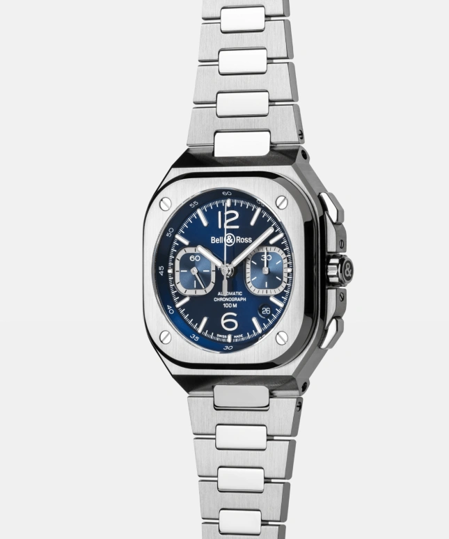Bell & Ross,Urban 42mm,42mm,Stainless Steel,Blue,Automatic,Chronograph,Day,BR05C,BR05C-BLU-ST/SST