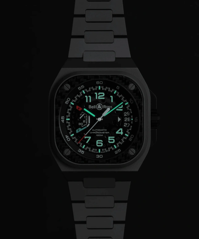 Bell & Ross,BR-X5 41mm,41mm,Titanium,Carbon,Black,Automatic,Day,Power Reserve Indicator,BRX5R,BRX5R-RAC-TI/STI