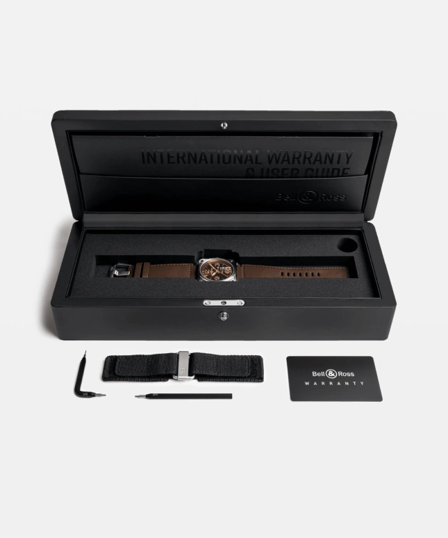 Bell & Ross,BR-03 Auto 41mm,41mm,Stainless Steel,Brown,Automatic,Day,54hours,BR03A,BR03A-GH-ST/SCA