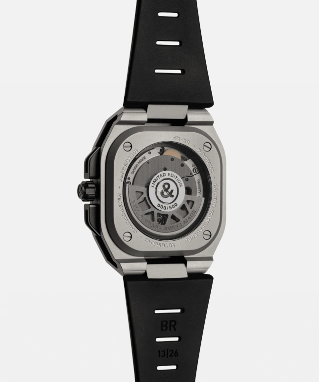 Bell & Ross,BR-X5 41mm,41mm,Titanium,Carbon,Black,Automatic,Day,Power Reserve Indicator,BRX5R,BRX5R-RAC-TI/SRB