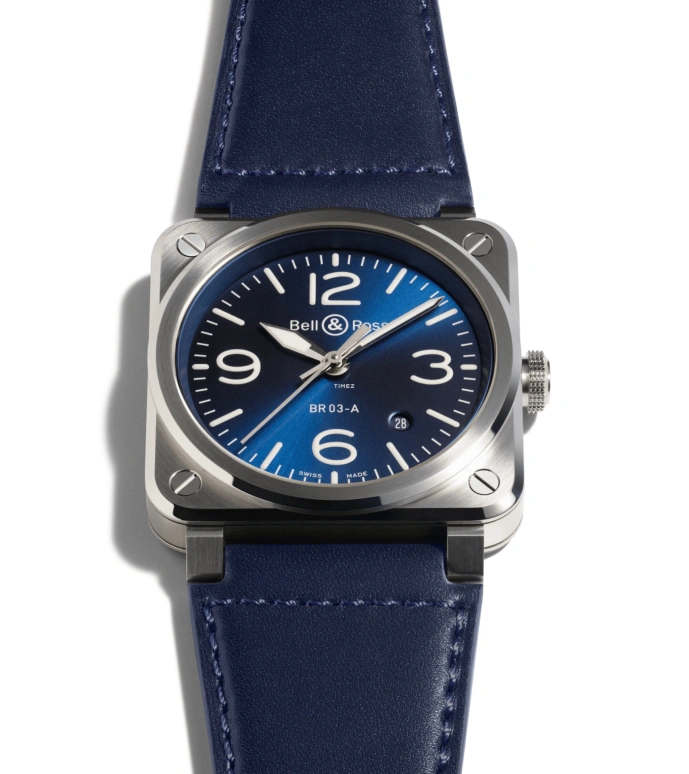 Bell & Ross,BR-03 Auto 41mm,41mm,Stainless Steel,Blue,Automatic,Day,54hours,BR03A,BR03A-BLU-ST/SCA