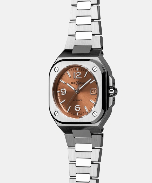 Bell & Ross,BR-05 Auto 40mm,40mm,Stainless Steel,Brown,Automatic,Day,38hours,BR05A,BR05A-BR-ST/SST