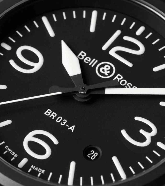 Bell & Ross,Instruments 41mm,41mm,Ceramic,Black,Automatic,Day,Sapphire,Crystal Glass,BR03A,BR03A-BL-CE/SRB