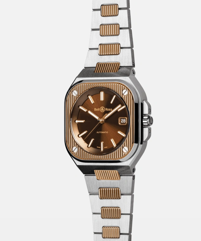 Bell & Ross,Urban 40mm,40mm,Rose Gold,Stainless Steel,Brown,Automatic,Day,Sapphire,Crystal Glass,BR05A,BR05A-EL-GLST/SSG