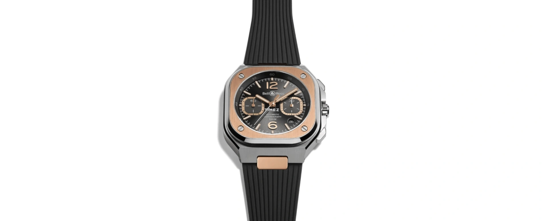 Bell & Ross,Urban 41mm,41mm,Stainless Steel,Rose Gold,Grey,Automatic,Chronograph,Day,BR05C,BR05C-RTH-STPG/SRB
