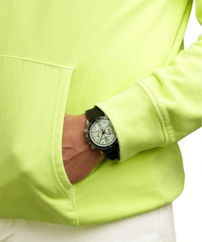 Bell & Ross,Vintage 41mm,41mm,Stainless Steel,Green,Automatic,Chronograph,Day,BRV294,BRV294-LUM-ST/SRB