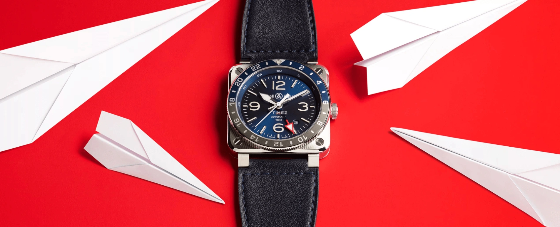 Bell & Ross,Instruments 42mm,42mm,Stainless Steel,Blue,Automatic,Day,Dule Time,BR0393,BR0393-BLU-ST/SCA