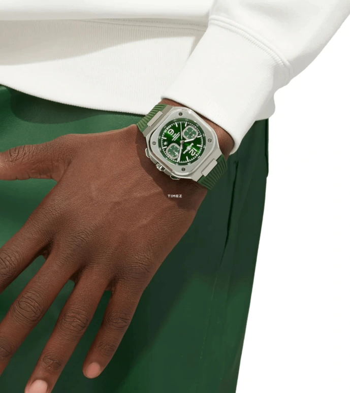 Bell & Ross,Urban 42mm,42mm,Stainless Steel,Green,Automatic,Chronograph,Day,BR05C,BR05C-GN-ST/SRB