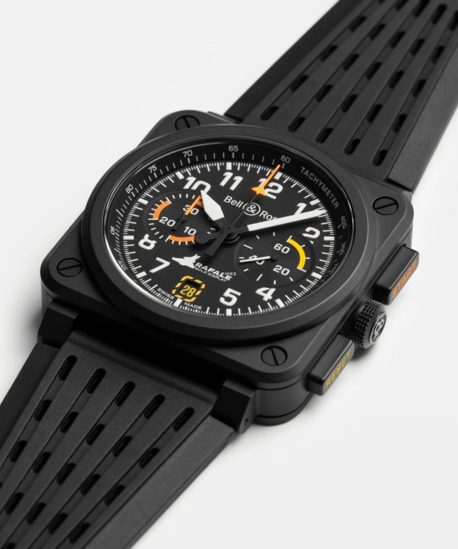 Bell & Ross,BR-03 Chrono 42mm,42mm,Ceramic,Black,Automatic,Chronograph,Day,BR0394,BR0394-RSD-CE/SRB