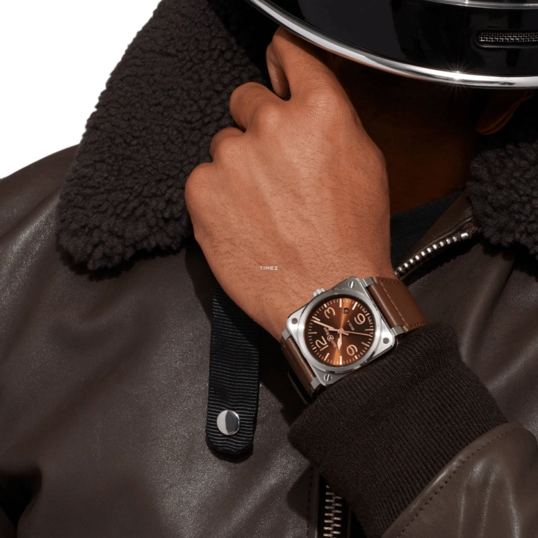 Bell & Ross,BR-03 Auto 41mm,41mm,Stainless Steel,Brown,Automatic,Day,54hours,BR03A,BR03A-GH-ST/SCA