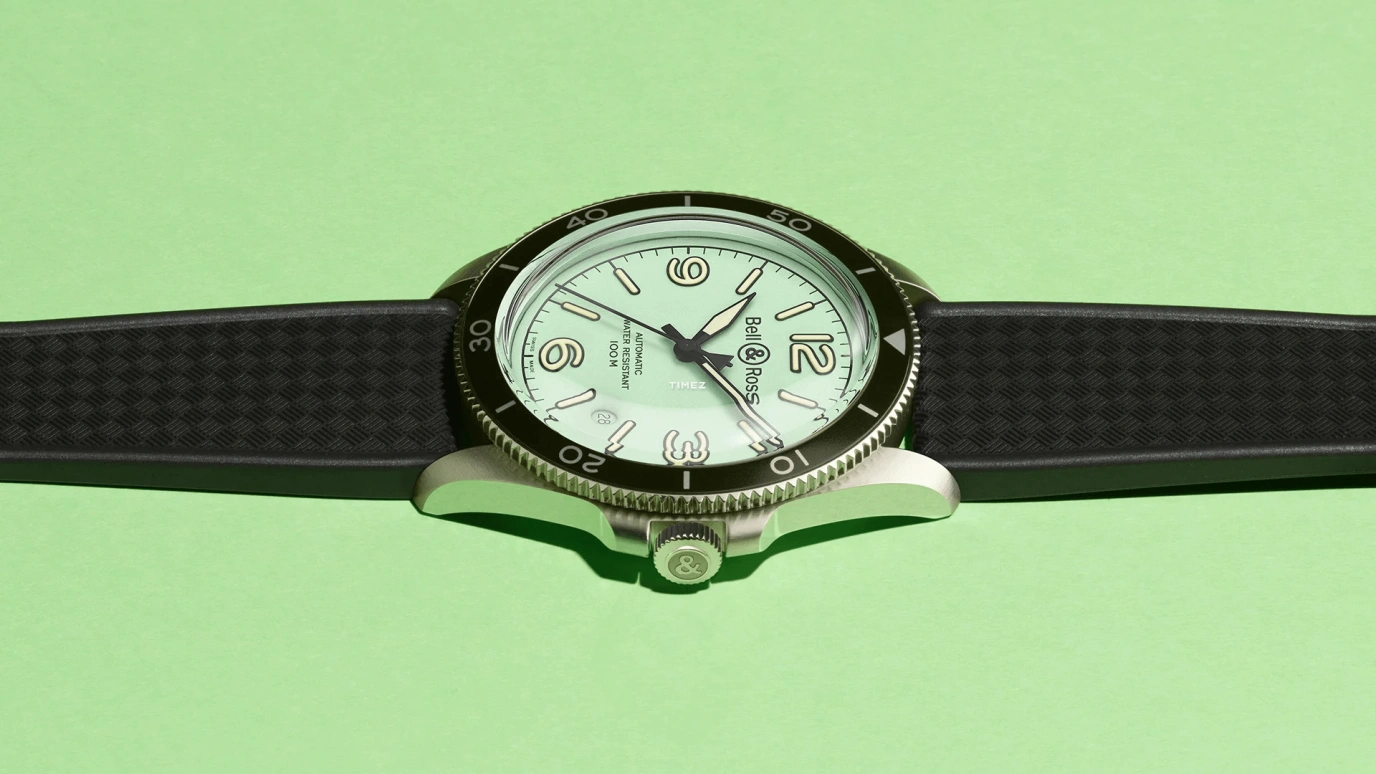 Bell & Ross,Vintage 41mm,41mm,Stainless Steel,Green,Automatic,Day,38hours,BRV292,BRV292-LUM-ST/SRB