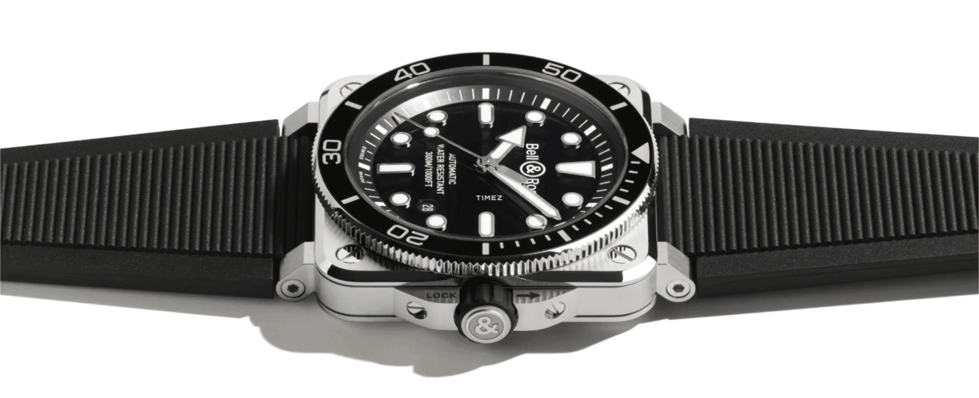 Bell & Ross,BR-03 Diver 42mm,42mm,Stainless Steel,Black,Automatic,Day,54hours,BR03A,BR03A-D-BL-ST/SRB