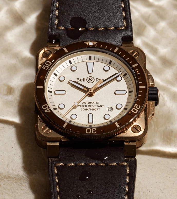 Bell & Ross,BR-03 Diver 42mm,42mm,Bronze,Cream,Automatic,Day,38hours,BR0392,BR0392-D-WH-BR/SCA