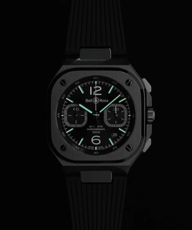 Bell & Ross,Urban 42mm,42mm,Stainless Steel,Black,Automatic,Chronograph,Day,BR05C,BR05C-BLC-ST/SRB
