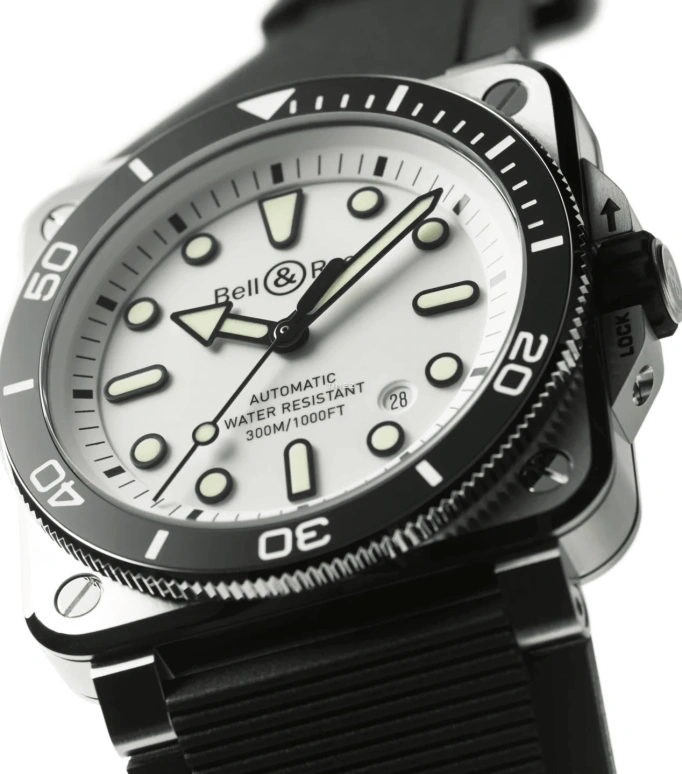 Bell & Ross,BR-03 Diver 42mm,42mm,Stainless Steel,White,Automatic,Day,54hours,BR03A,BR03A-D-WH-ST/SRB