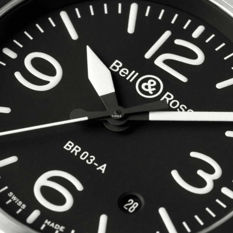 Bell & Ross,BR-03 Auto 41mm,41mm,Stainless Steel,Black,Automatic,Day,54hours,BR03A,BR03A-BL-ST/SRB