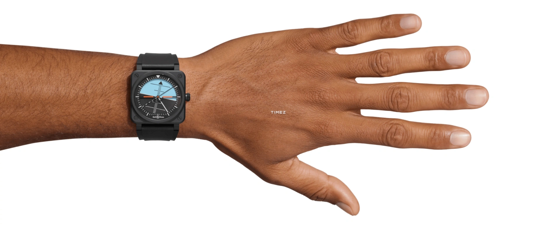 Bell & Ross,Flight Instruments 41mm,41mm,Ceramic,Blue,Black,Automatic,54hours,In-house Caliber,BR03A,BR03A-HRZ-CE/SRB