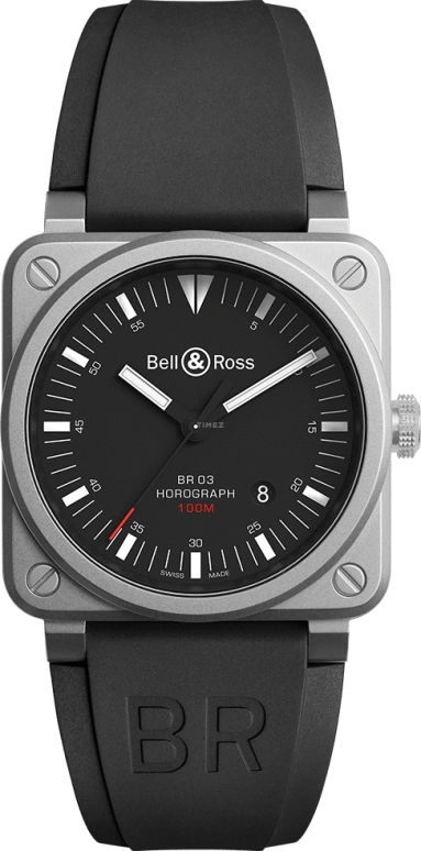 Bell & Ross Instruments BR0392-HOR-BLC/SRB