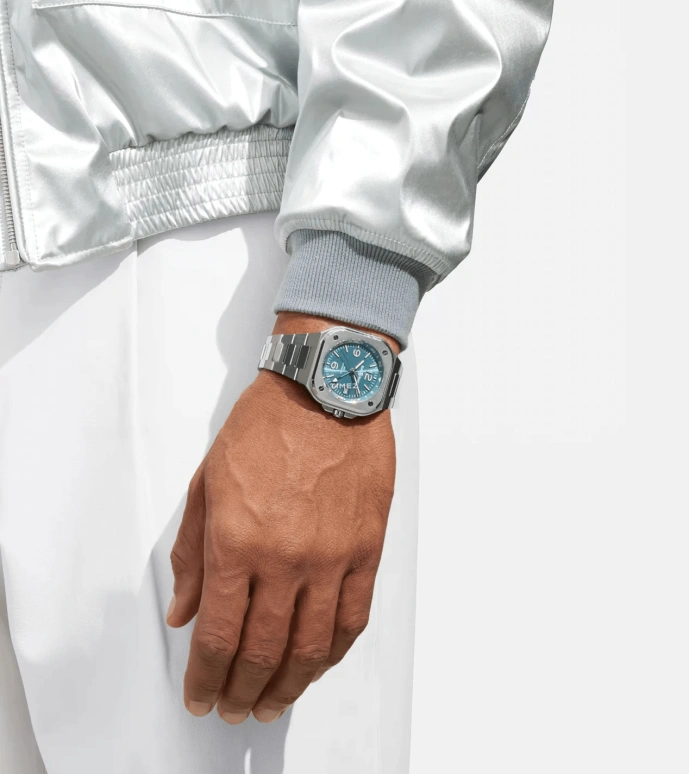 Bell & Ross,Urban 41mm,41mm,Stainless Steel,Sky Blue,Automatic,Day,Dule Time,BR05G,BR05G-PB-STSST