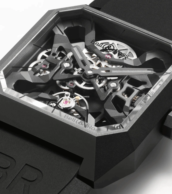 Bell & Ross,Instruments 42mm,42mm,Ceramic,Black,Skeleton,Automatic,Sapphire,Crystal Glass,Octagon,BR03,BR03-CYBER-CE