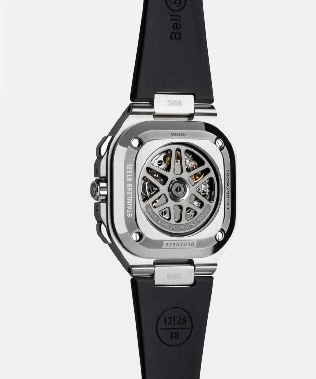 Bell & Ross,Urban 42mm,42mm,Stainless Steel,Black,Automatic,Chronograph,Day,BR05C,BR05C-BLC-ST/SRB