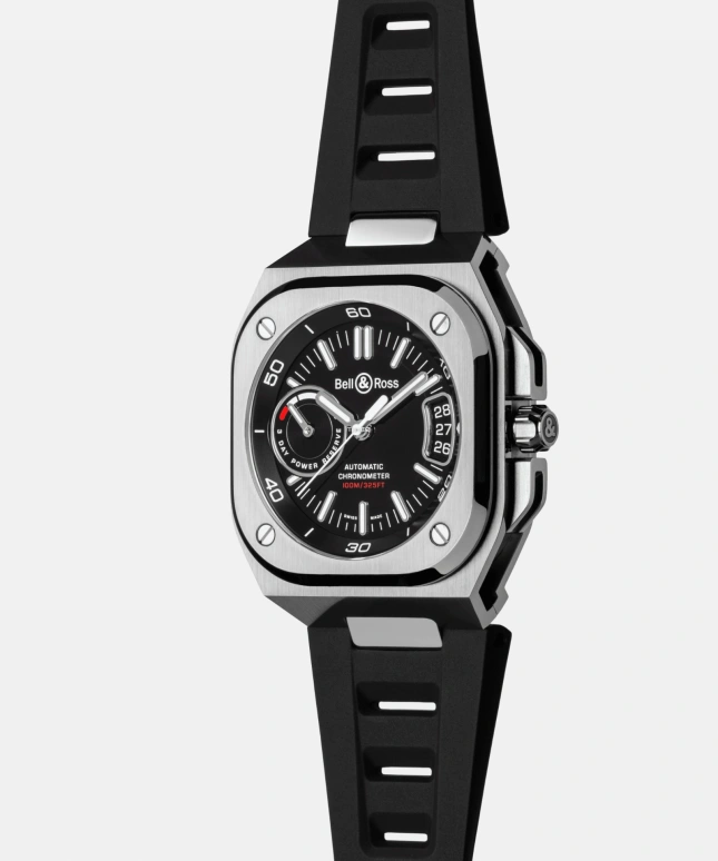 Bell & Ross,Urban 41mm,41mm,Stainless Steel,Black,Automatic,Day,Power Reserve Indicator,BRX5R,BRX5R-BL-ST/SRB