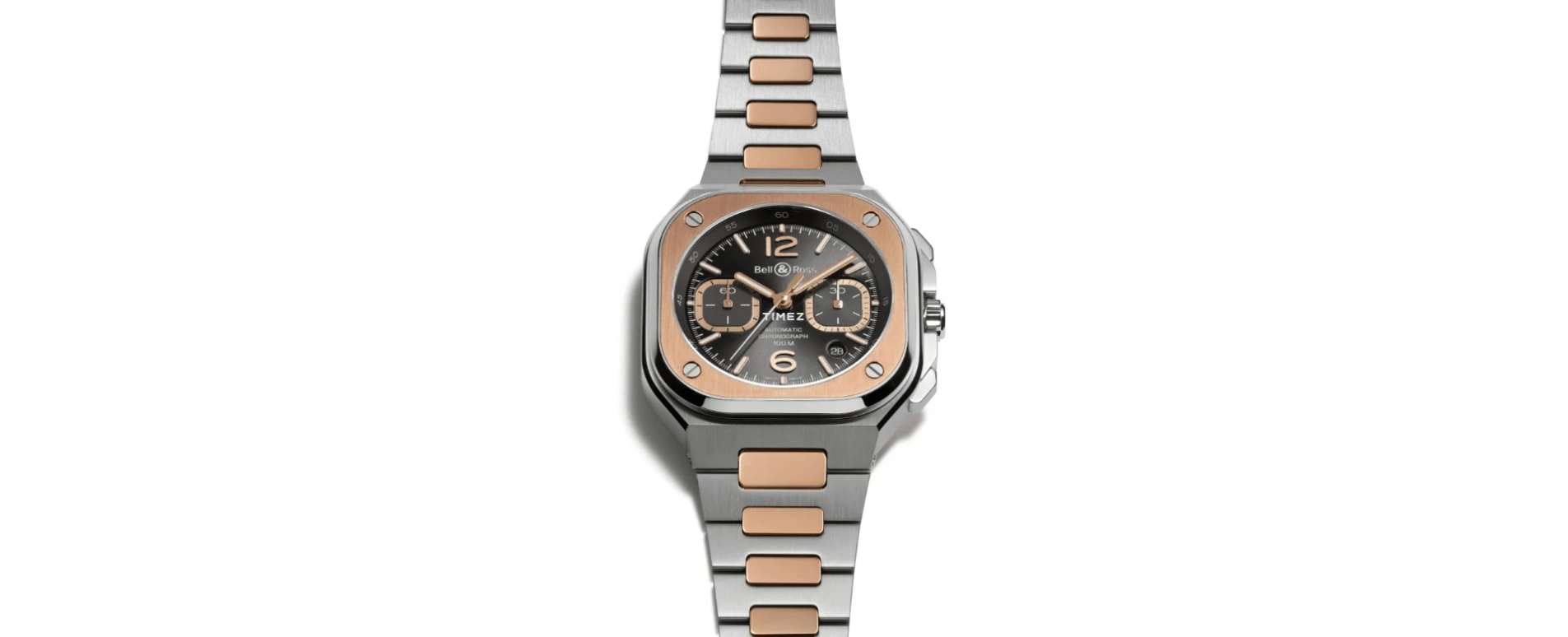 Bell & Ross,Urban 41mm,41mm,Stainless Steel,Rose Gold,Grey,Automatic,Chronograph,Day,BR05C,BR05C-RTH-STPG/SSG