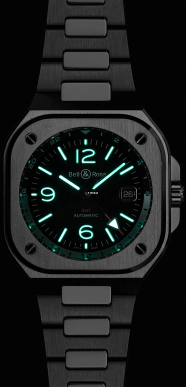 Bell & Ross,Instruments 41mm,41mm,Stainless Steel,Black,Automatic,Day,Dule Time,BR05G,BR05G-BL-ST/SST