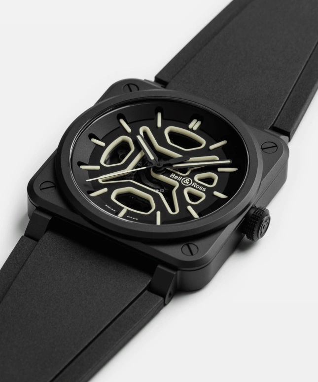 Bell & Ross,BR-03 Auto 41mm,41mm,Ceramic,Black,Automatic,54hours,In-house Caliber,BR03A,BR03A-LM-SKCE/SRB