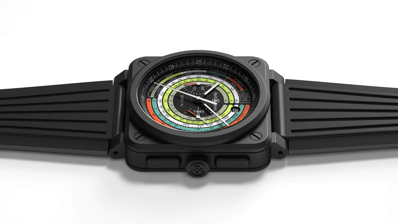Bell & Ross,Instruments 42mm,42mm,Ceramic,Multi-Color,Black,Automatic,Chronograph,Day,BR0394,BR0394-SW-CE/SRB