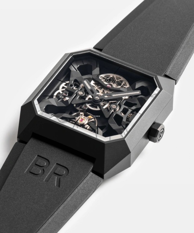 Bell & Ross,Instruments 42mm,42mm,Ceramic,Black,Skeleton,Automatic,Sapphire,Crystal Glass,Octagon,BR03,BR03-CYBER-CE