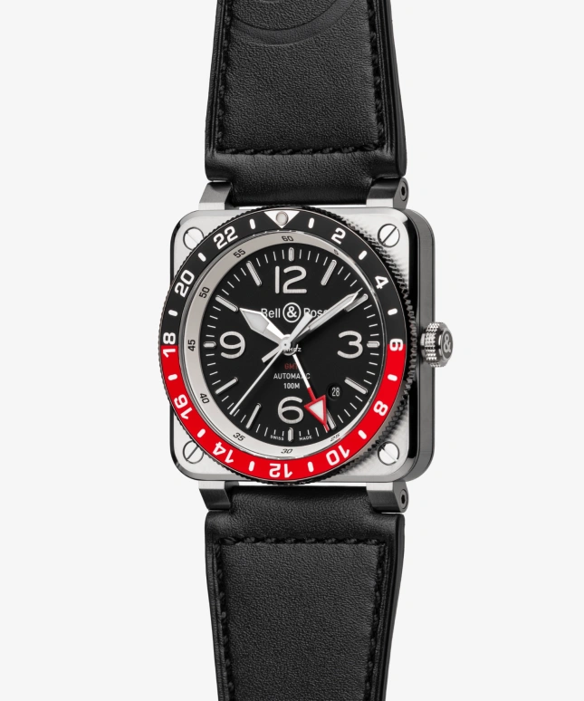 Bell & Ross,Instruments 42mm,42mm,Stainless Steel,Black,Automatic,Dule Time,42hours,BR0393,BR0393-BL-ST/SCA