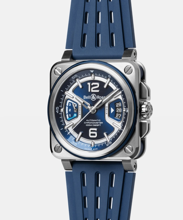 Bell & Ross,BR-X3 41mm,41mm,Stainless Steel,Aluminium,Blue,Automatic,Day,Power Reserve Indicator,BRX3R,BRX3R-BLU-ST/SRB