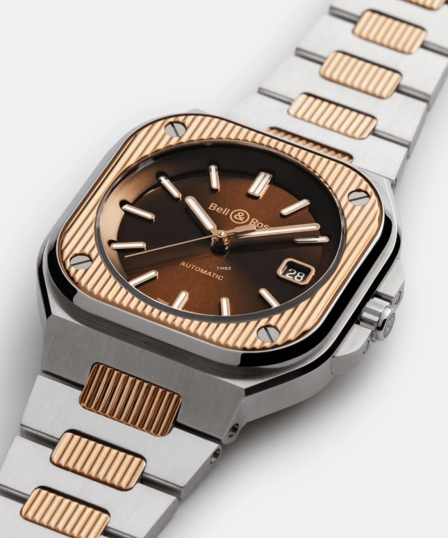 Bell & Ross,Urban 40mm,40mm,Rose Gold,Stainless Steel,Brown,Automatic,Day,Sapphire,Crystal Glass,BR05A,BR05A-EL-GLST/SSG