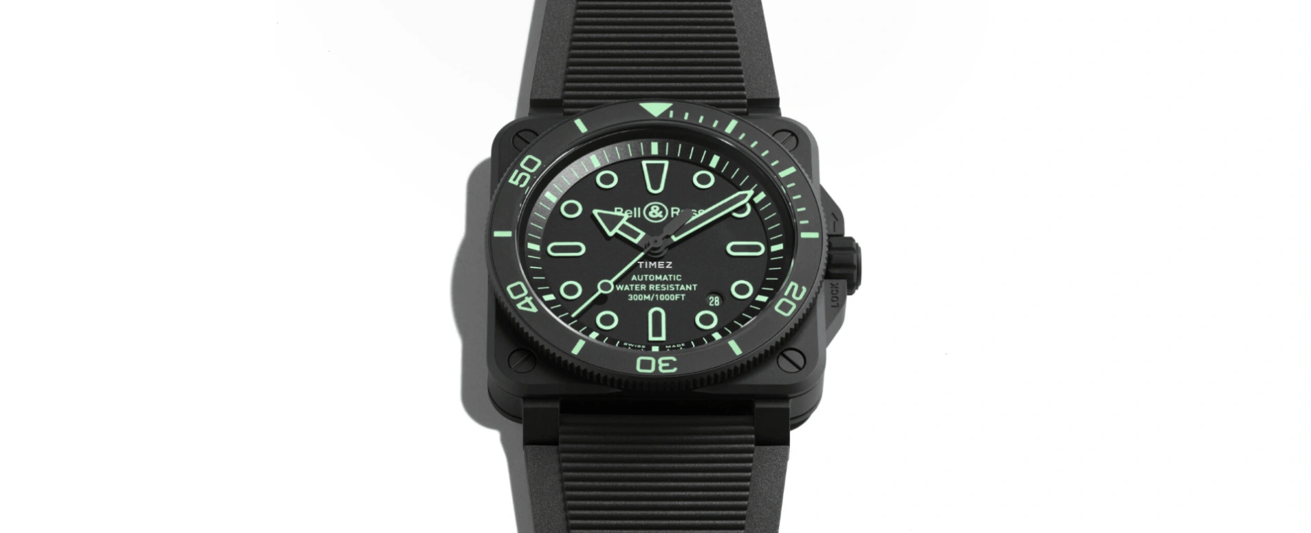 Bell & Ross,BR-03 Diver 42mm,42mm,Ceramic,Black,Automatic,Day,54hours,BR03A,BR03A-D-OL-CE/SRB