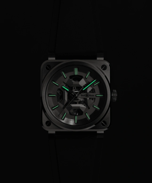 Bell & Ross,BR-03 Auto 41mm,41mm,Stainless Steel,Silver,Automatic,54hours,In-house Caliber,BR03A,BR03A-GR-SKST/SRB