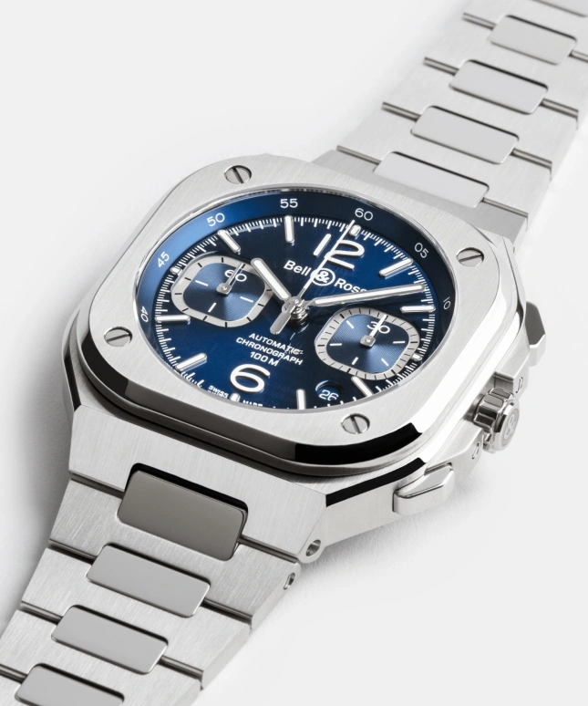 Bell & Ross,Urban 42mm,42mm,Stainless Steel,Blue,Automatic,Chronograph,Day,BR05C,BR05C-BLU-ST/SST