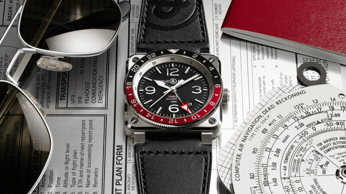 Bell & Ross,Instruments 42mm,42mm,Stainless Steel,Black,Automatic,Dule Time,42hours,BR0393,BR0393-BL-ST/SCA