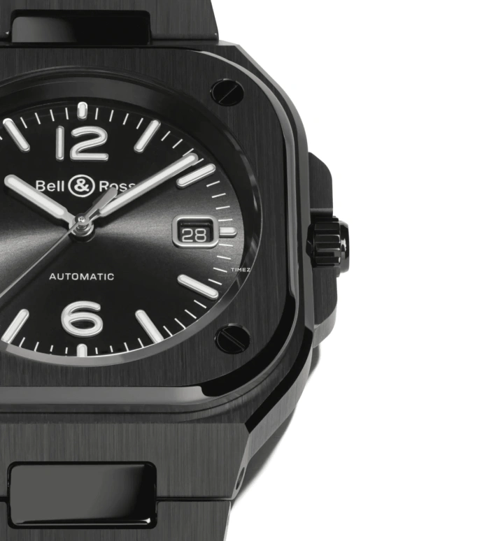 Bell & Ross,Urban 41mm,41mm,Ceramic,Black,Automatic,Day,Sapphire,Crystal Glass,BR05A,BR05A-BL-CE/SCE