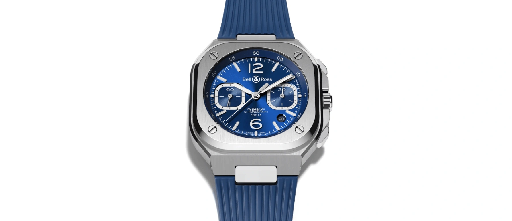 Bell & Ross,Urban 42mm,42mm,Stainless Steel,Blue,Automatic,Chronograph,Day,BR05C,BR05C-BLU-ST/SRB